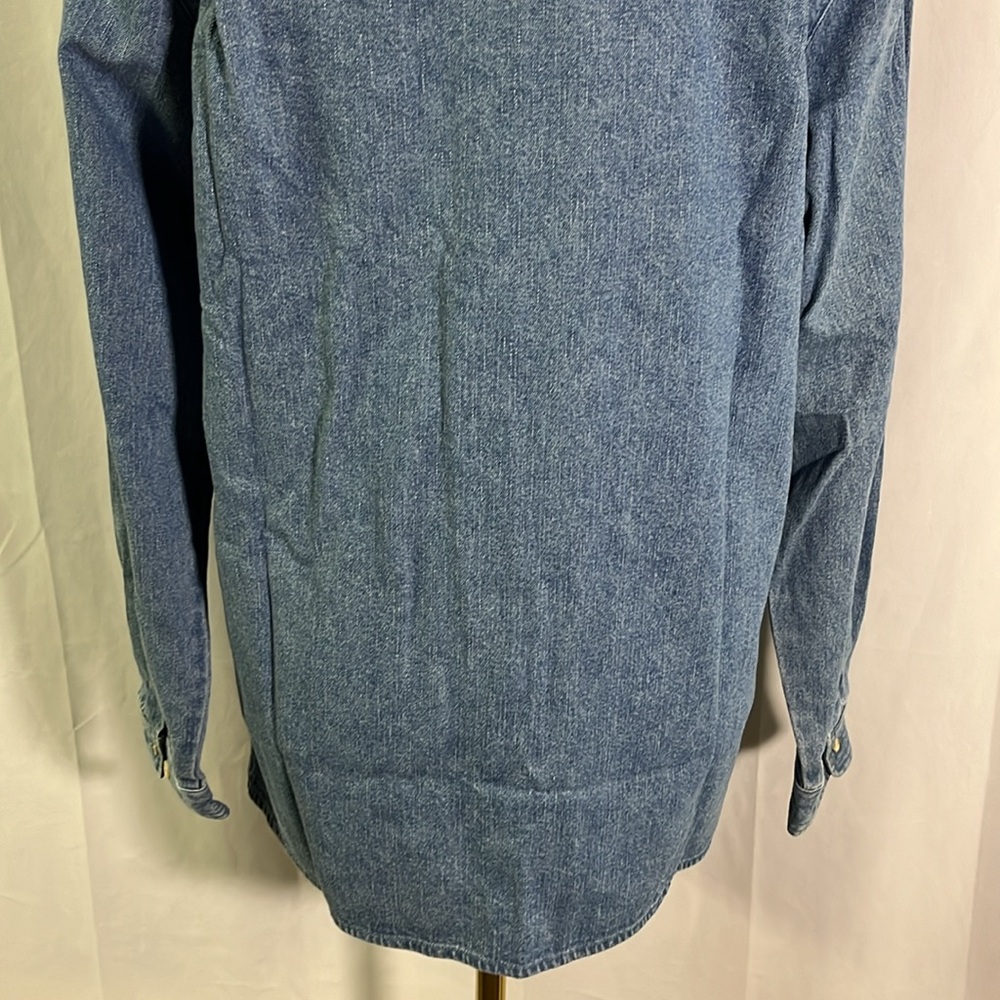 NWOT Quacker Factory Valentines Hearts Oversized Button Down Denim Shirt - Picture 14 of 16